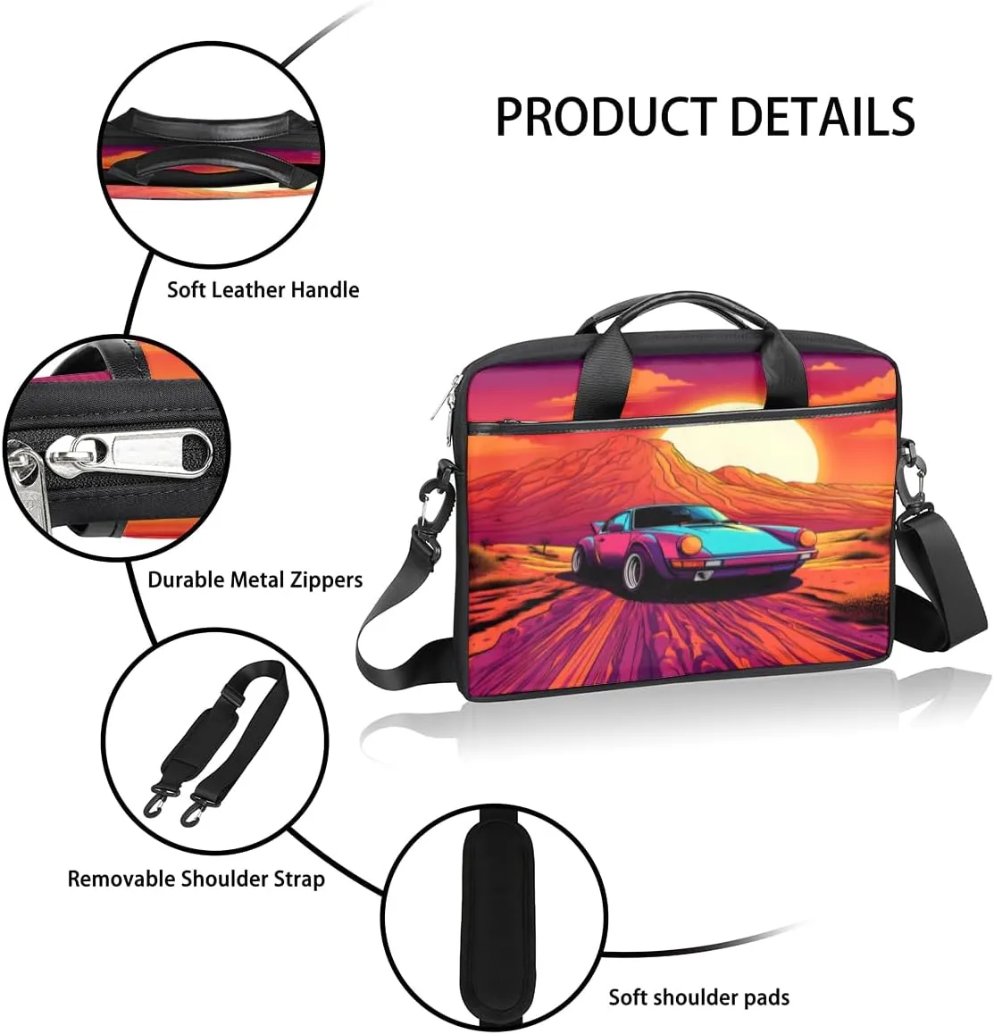Fun Camouflage Pattern Laptop Shoulder Bag for Tablet Computer Notebook Sleeve Messenger Carrying Case Briefcase Tote
