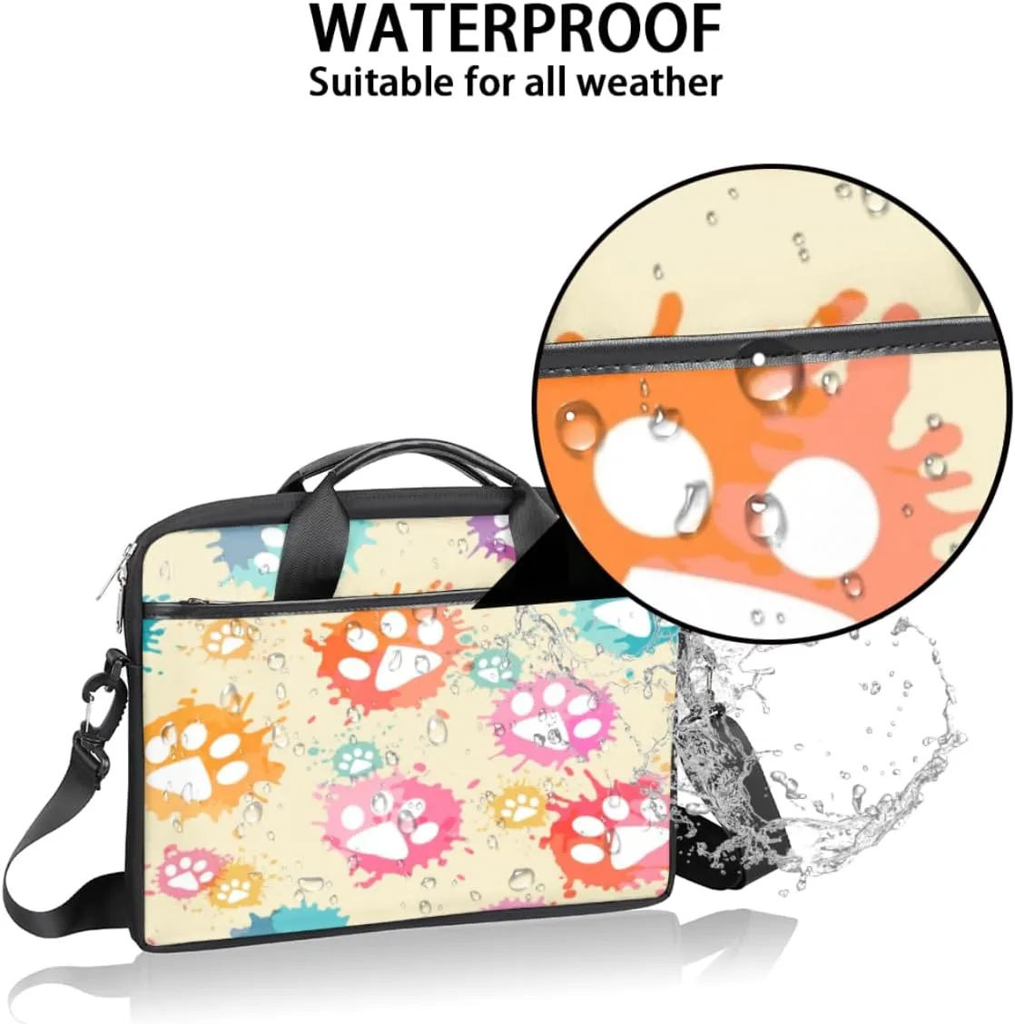 Fun Camouflage Pattern Laptop Shoulder Bag for Tablet Computer Notebook Sleeve Messenger Carrying Case Briefcase Tote