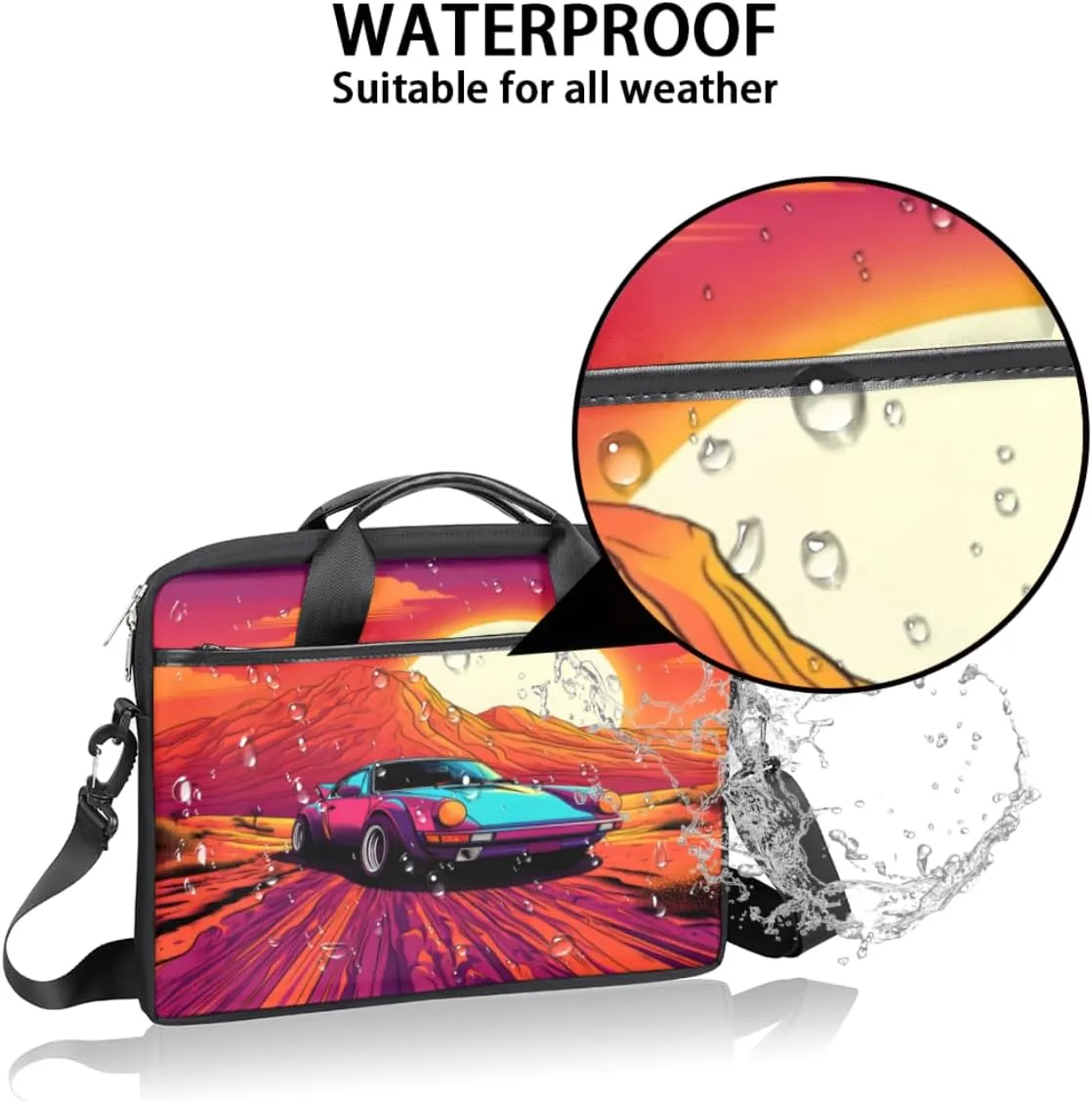 Fun Camouflage Pattern Laptop Shoulder Bag for Tablet Computer Notebook Sleeve Messenger Carrying Case Briefcase Tote