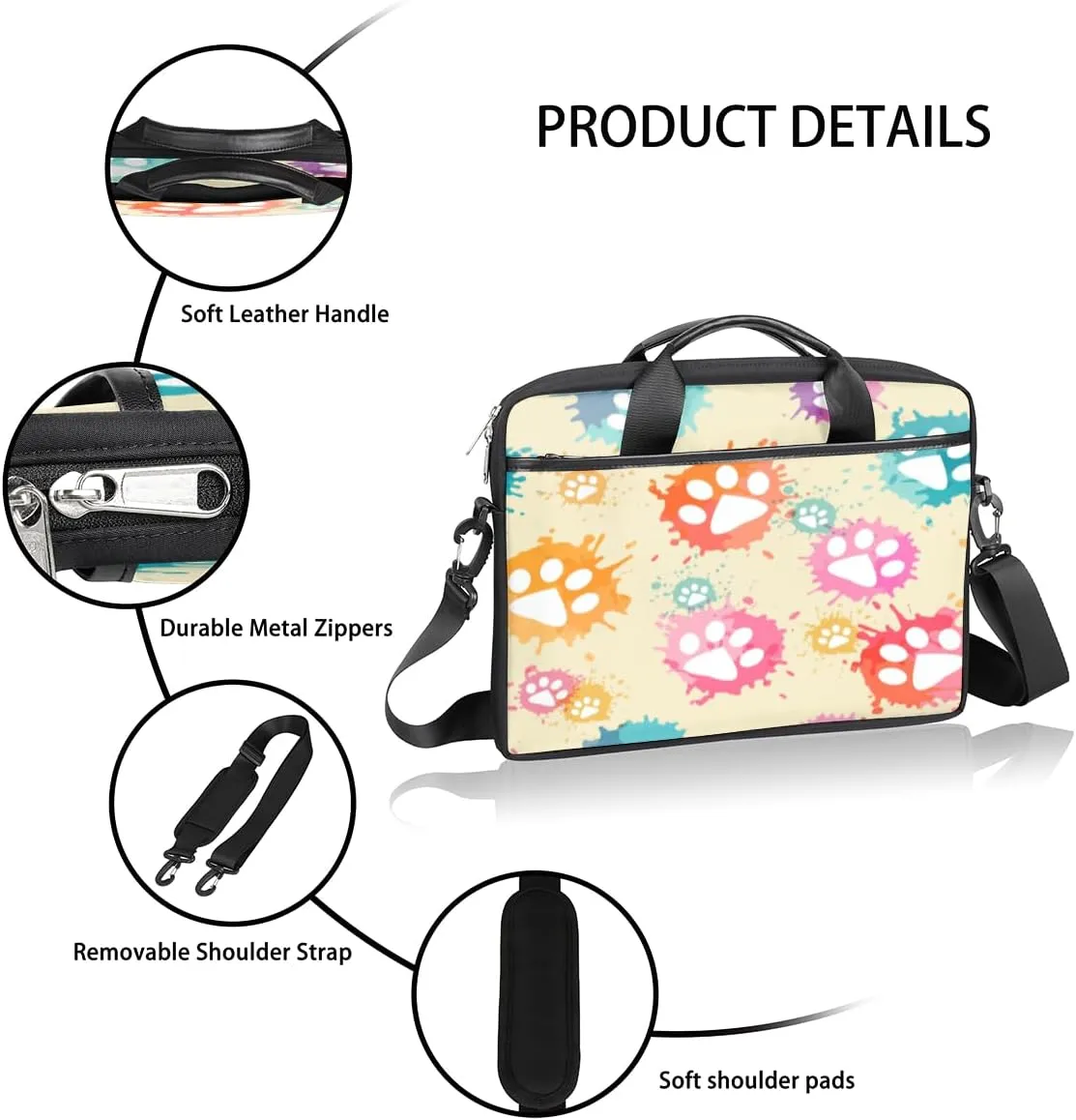 Fun Camouflage Pattern Laptop Shoulder Bag for Tablet Computer Notebook Sleeve Messenger Carrying Case Briefcase Tote