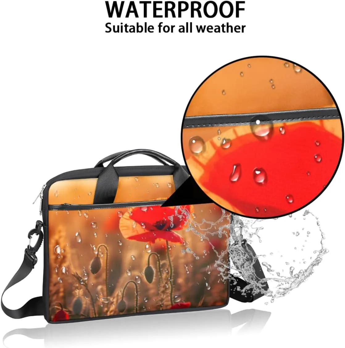 Fun Color Theme Laptop Shoulder Bag for Tablet Computer Notebook Sleeve Messenger Carrying Case Briefcase Tote