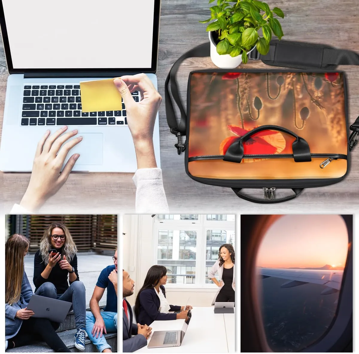 Fun Color Theme Laptop Shoulder Bag for Tablet Computer Notebook Sleeve Messenger Carrying Case Briefcase Tote