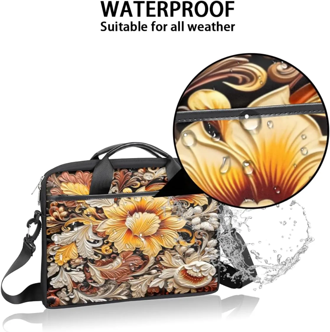 Fun Color Theme Laptop Shoulder Bag for Tablet Computer Notebook Sleeve Messenger Carrying Case Briefcase Tote