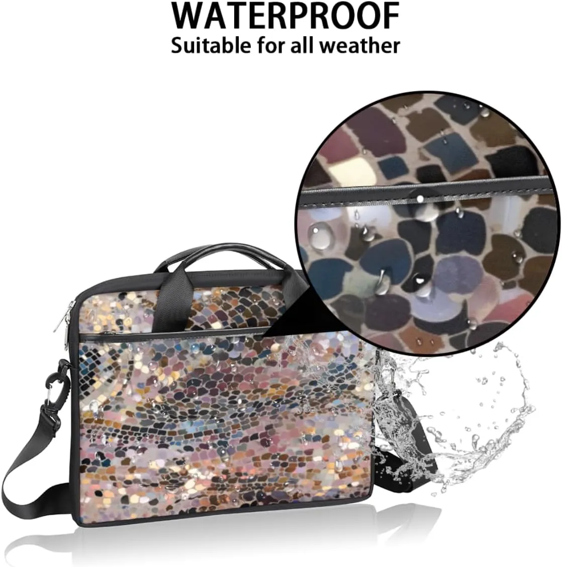 Fun Color Theme Laptop Shoulder Bag for Tablet Computer Notebook Sleeve Messenger Carrying Case Briefcase Tote