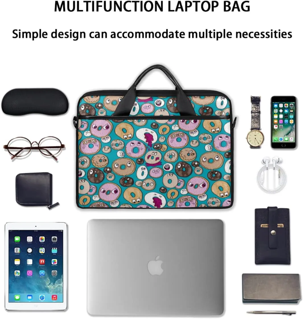 Fun Letters Doodles Laptop Shoulder Messenger Bag Waterproof Laptop Briefcase with Handle and Padded Strap Case Sleeve