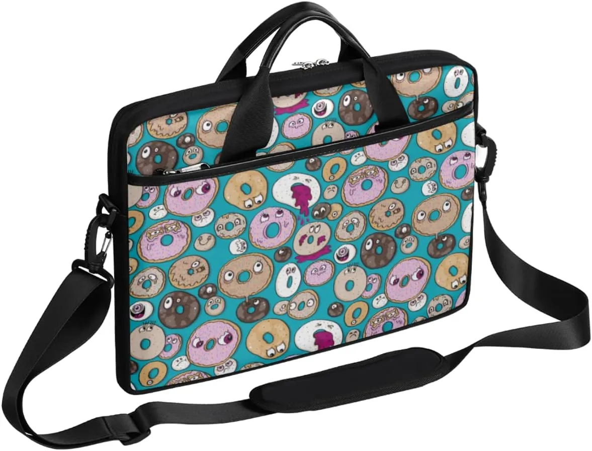 Fun Letters Doodles Laptop Shoulder Messenger Bag Waterproof Laptop Briefcase with Handle and Padded Strap Case Sleeve