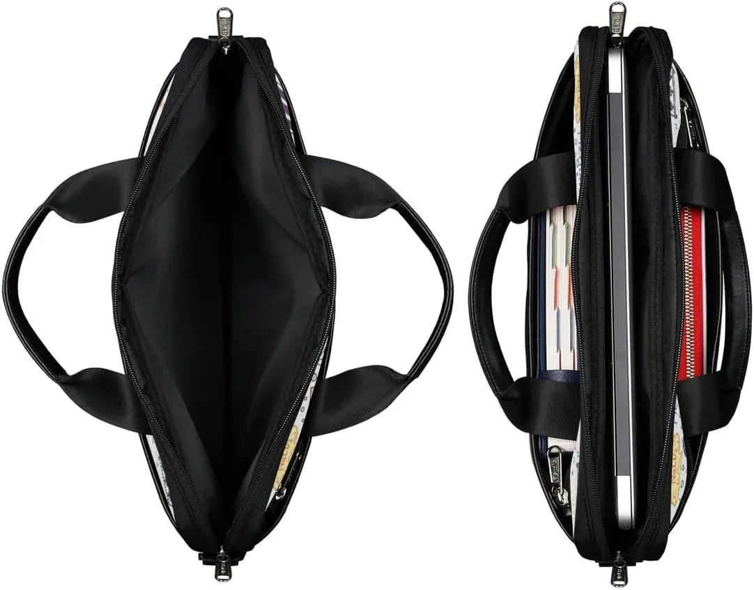 Fun Letters Doodles Laptop Shoulder Messenger Bag Waterproof Laptop Briefcase with Handle and Padded Strap Case Sleeve