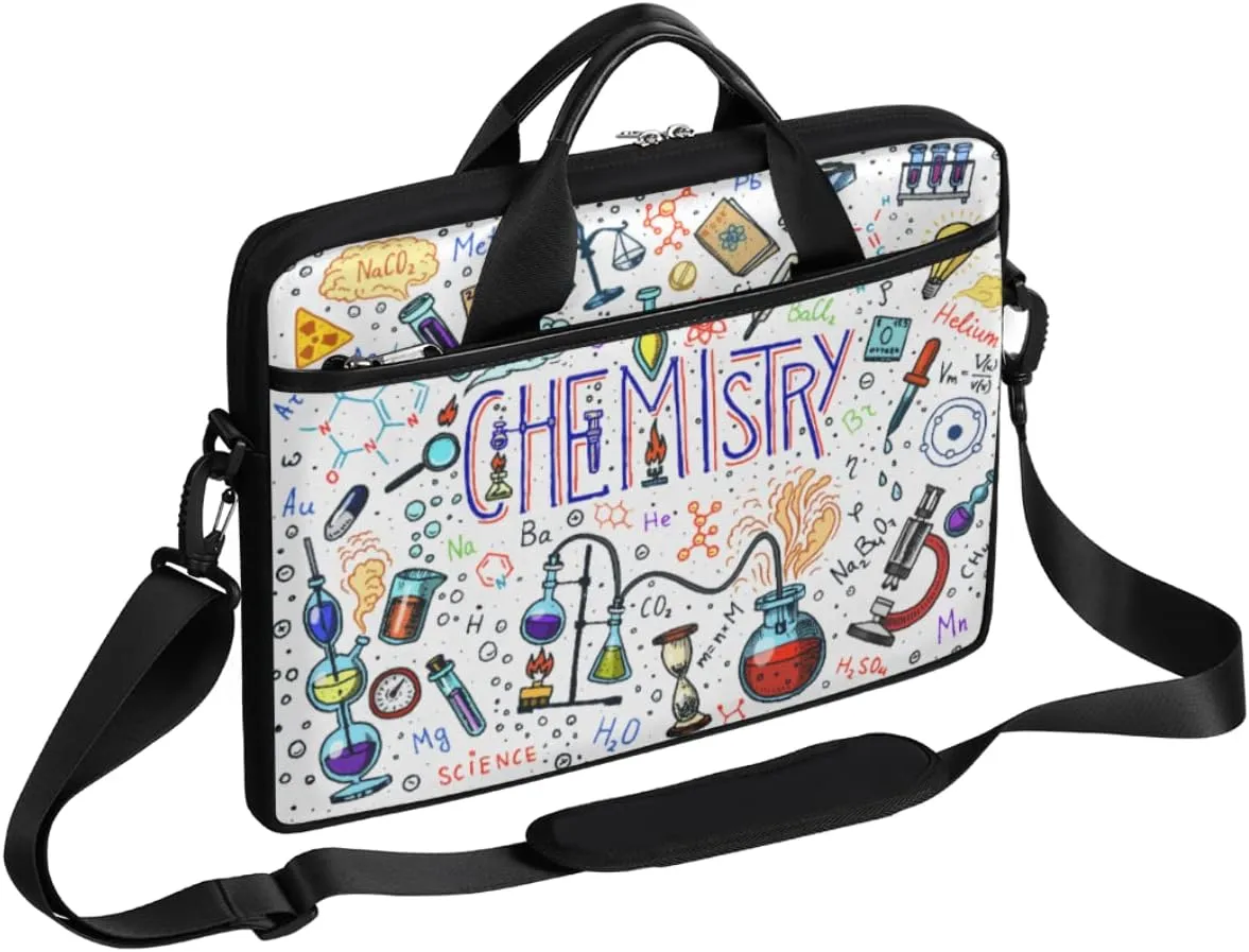 Fun Letters Doodles Laptop Shoulder Messenger Bag Waterproof Laptop Briefcase with Handle and Padded Strap Case Sleeve