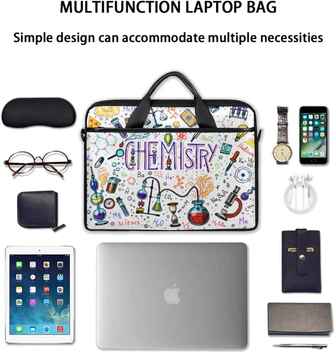 Fun Letters Doodles Laptop Shoulder Messenger Bag Waterproof Laptop Briefcase with Handle and Padded Strap Case Sleeve
