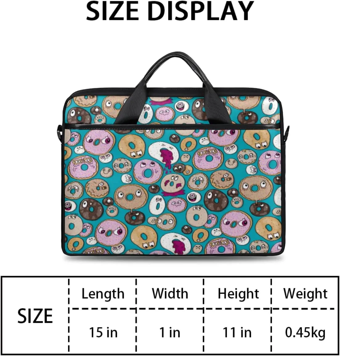 Fun Letters Doodles Laptop Shoulder Messenger Bag Waterproof Laptop Briefcase with Handle and Padded Strap Case Sleeve