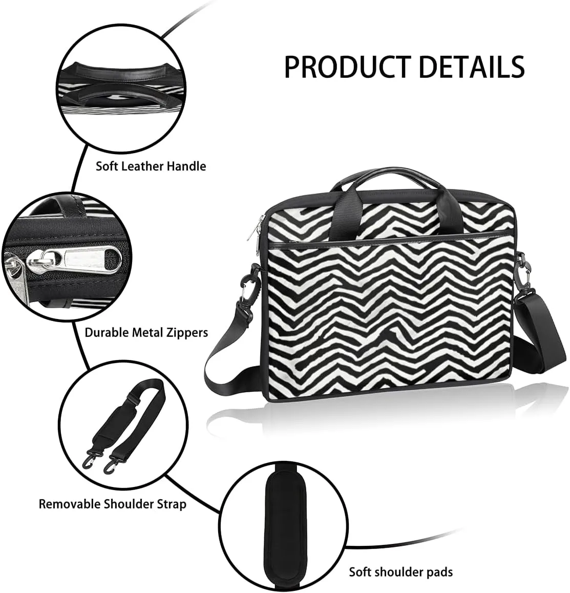 Fun Mushroom Pattern Laptop Shoulder Bag for Tablet Computer Notebook Sleeve Messenger Carrying Case Briefcase Tote