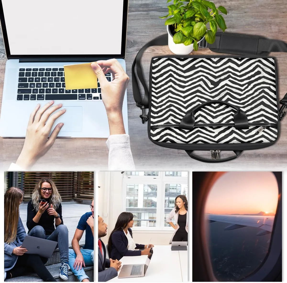 Fun Mushroom Pattern Laptop Shoulder Bag for Tablet Computer Notebook Sleeve Messenger Carrying Case Briefcase Tote