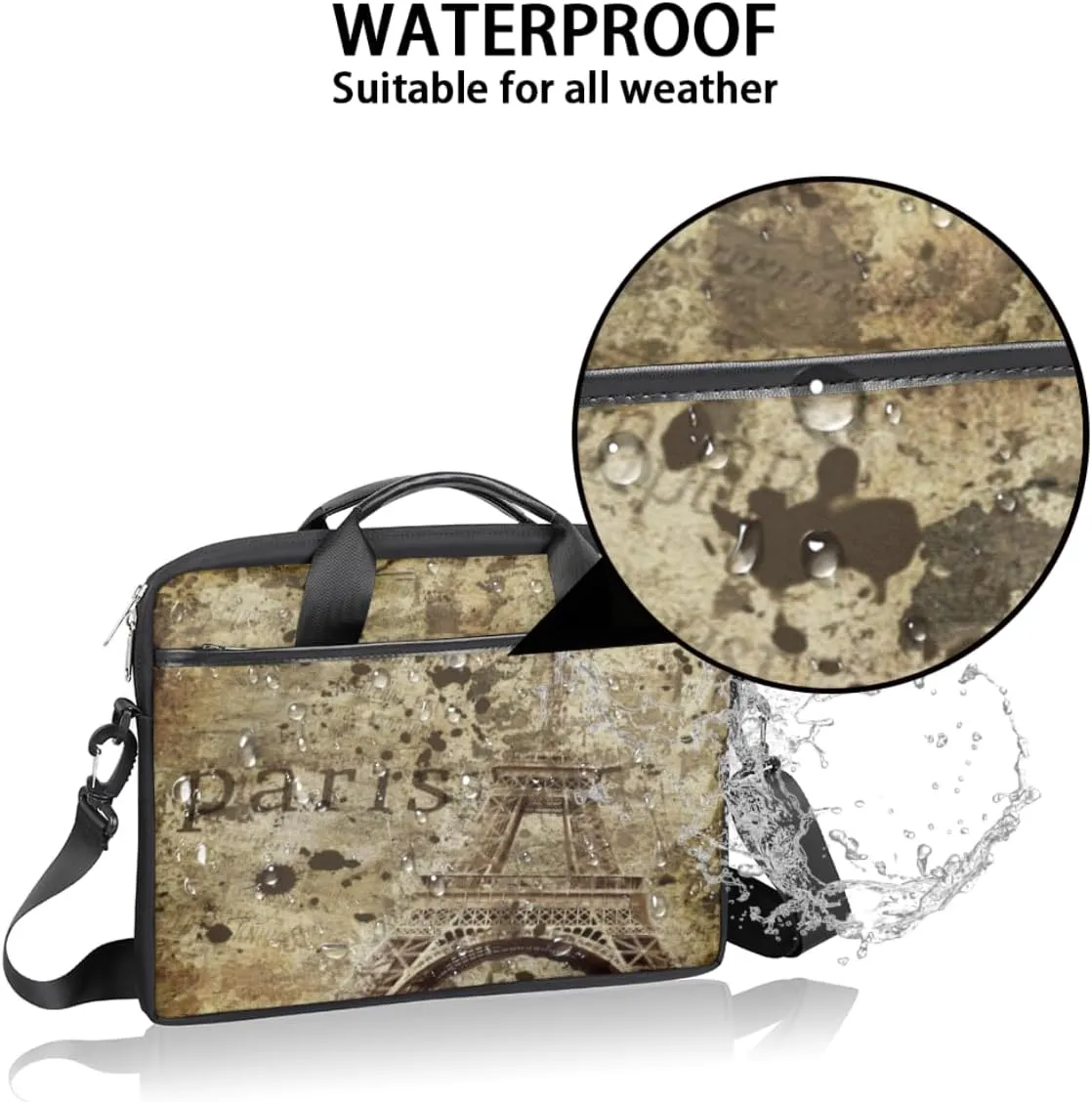 Fun Mushroom Pattern Laptop Shoulder Bag for Tablet Computer Notebook Sleeve Messenger Carrying Case Briefcase Tote