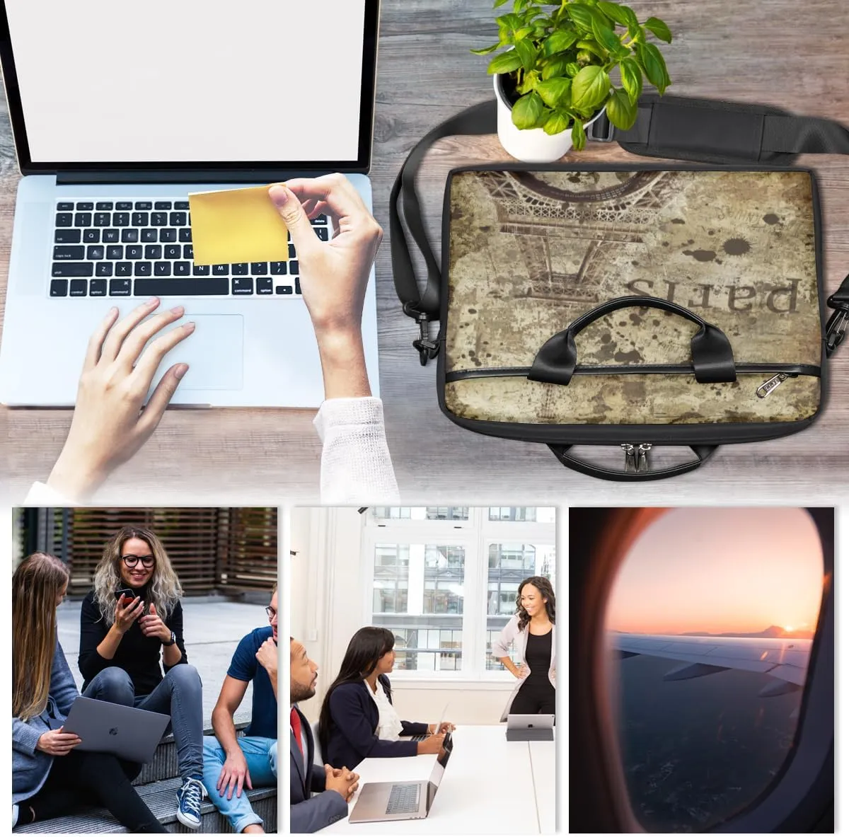 Fun Mushroom Pattern Laptop Shoulder Bag for Tablet Computer Notebook Sleeve Messenger Carrying Case Briefcase Tote