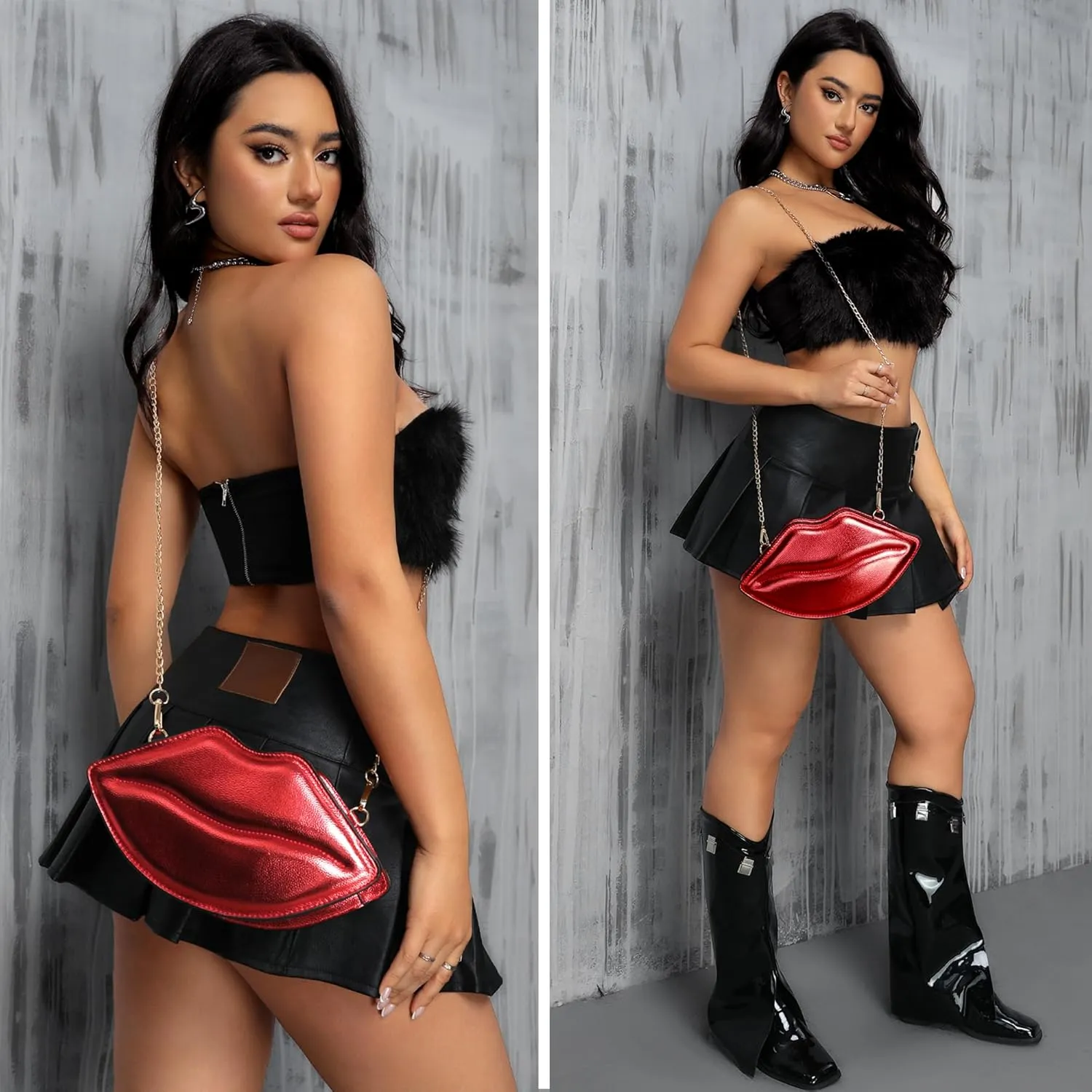 Fun Shape Purse for Women Novelty Handbags Unique Chain Crossbody Bag for Teens with Adjustable Shoulder Strap