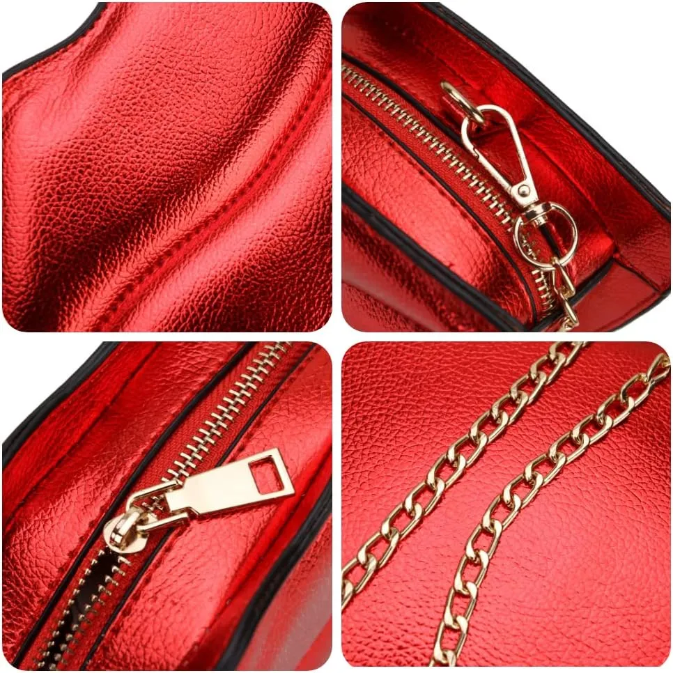 Fun Shape Purse for Women Novelty Handbags Unique Chain Crossbody Bag for Teens with Adjustable Shoulder Strap
