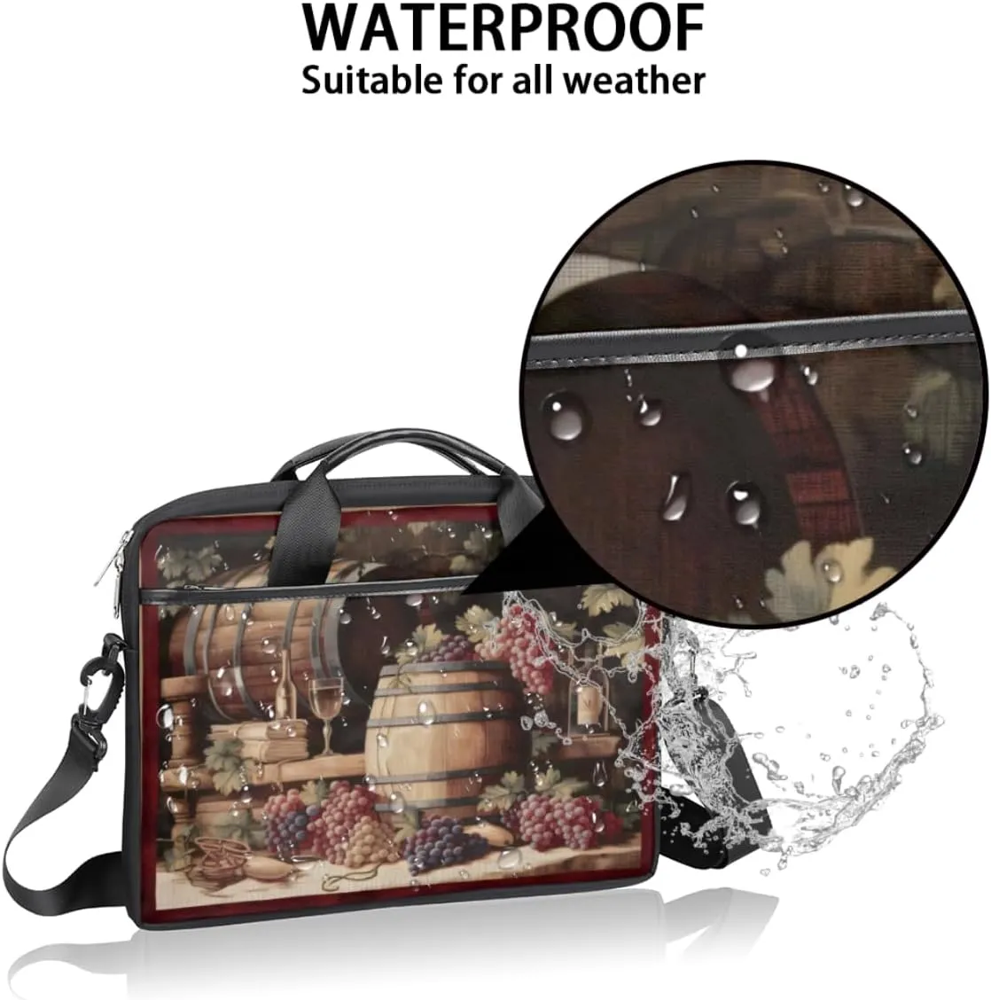Fun The Food Texture Laptop Shoulder Bag for Tablet Computer Notebook Sleeve Messenger Carrying Case Briefcase Tote