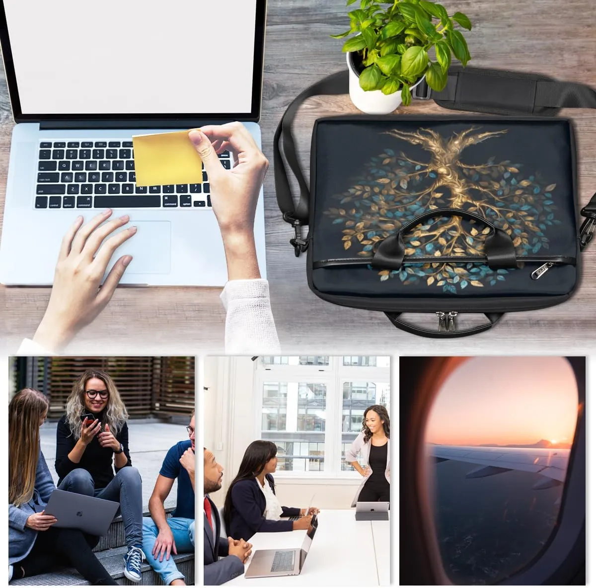 Fun The Food Texture Laptop Shoulder Bag for Tablet Computer Notebook Sleeve Messenger Carrying Case Briefcase Tote