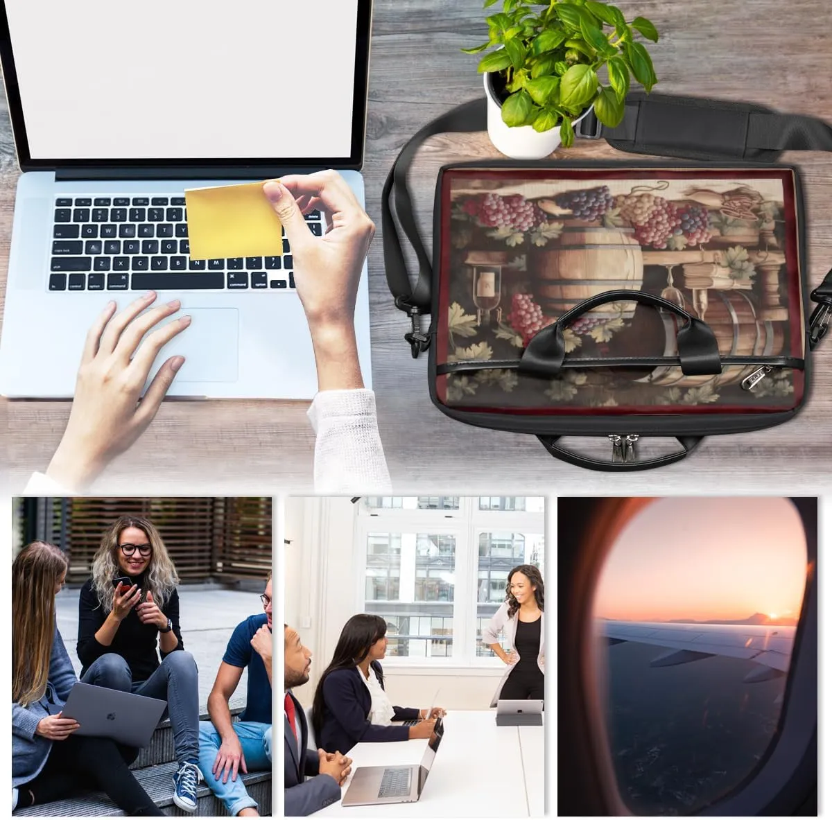 Fun The Food Texture Laptop Shoulder Bag for Tablet Computer Notebook Sleeve Messenger Carrying Case Briefcase Tote