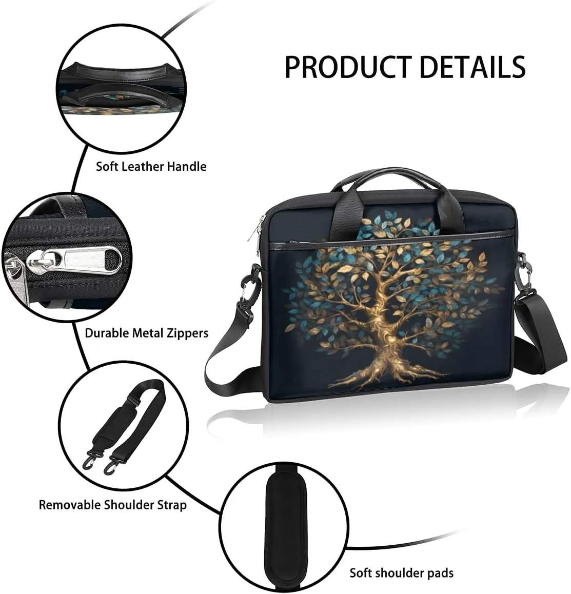 Fun The Food Texture Laptop Shoulder Bag for Tablet Computer Notebook Sleeve Messenger Carrying Case Briefcase Tote
