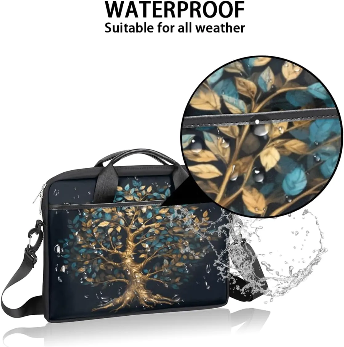 Fun The Food Texture Laptop Shoulder Bag for Tablet Computer Notebook Sleeve Messenger Carrying Case Briefcase Tote