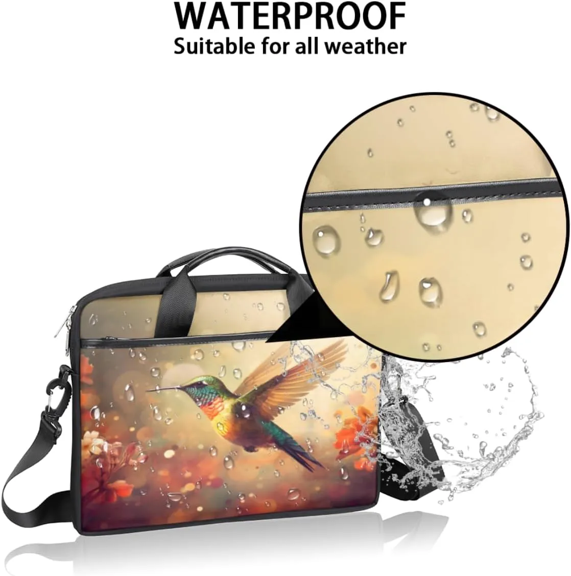 Geometry Fun Theme Laptop Shoulder Bag for Tablet Computer Notebook Sleeve Messenger Carrying Case Briefcase Tote