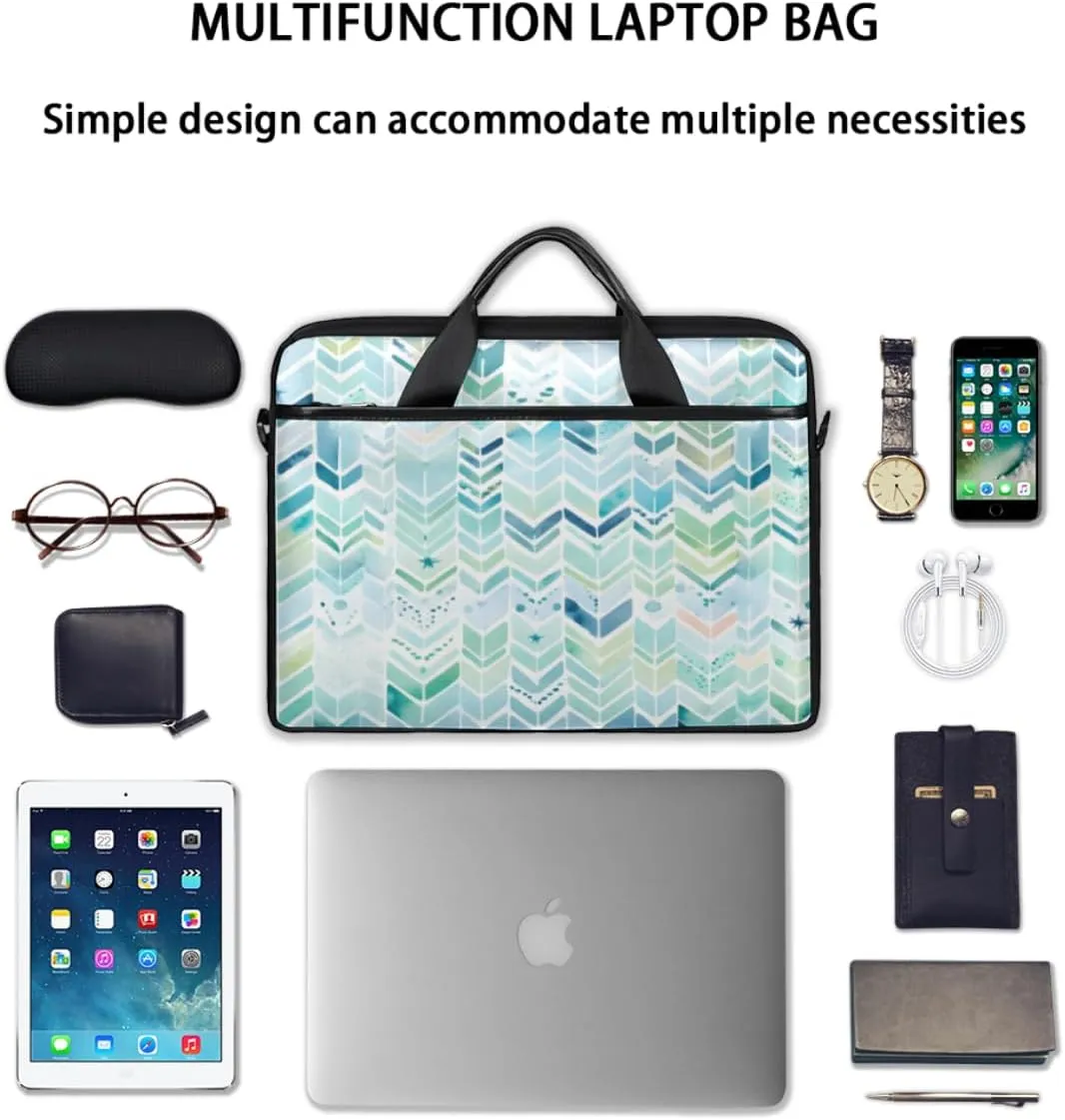 Geometry Fun Theme Laptop Shoulder Bag for Tablet Computer Notebook Sleeve Messenger Carrying Case Briefcase Tote
