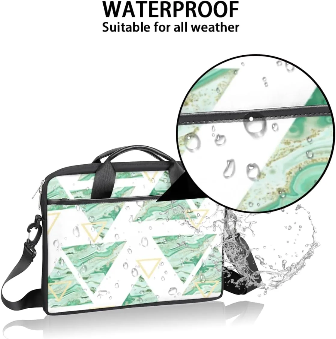 Geometry Fun Theme Laptop Shoulder Bag for Tablet Computer Notebook Sleeve Messenger Carrying Case Briefcase Tote