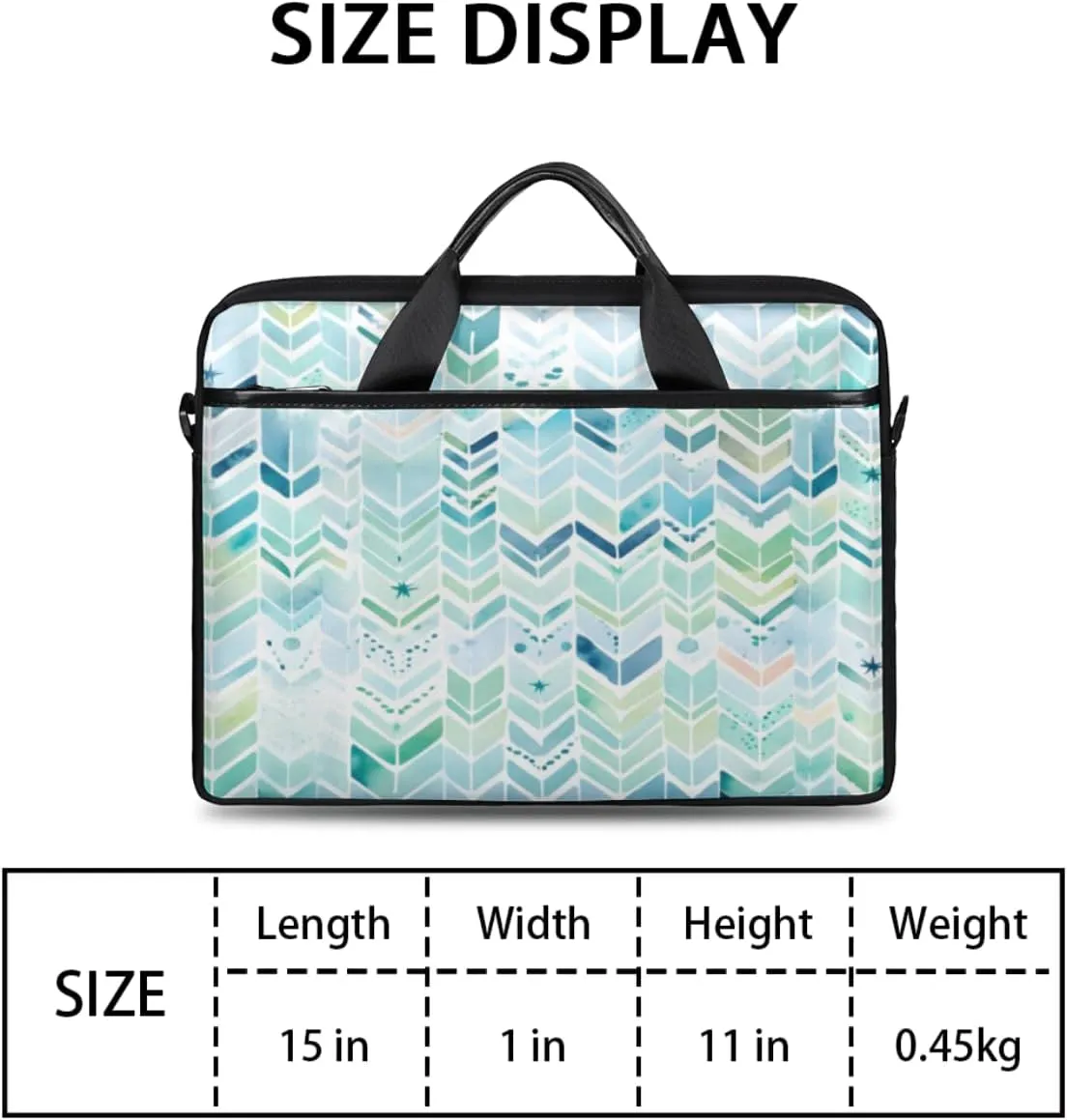 Geometry Fun Theme Laptop Shoulder Bag for Tablet Computer Notebook Sleeve Messenger Carrying Case Briefcase Tote