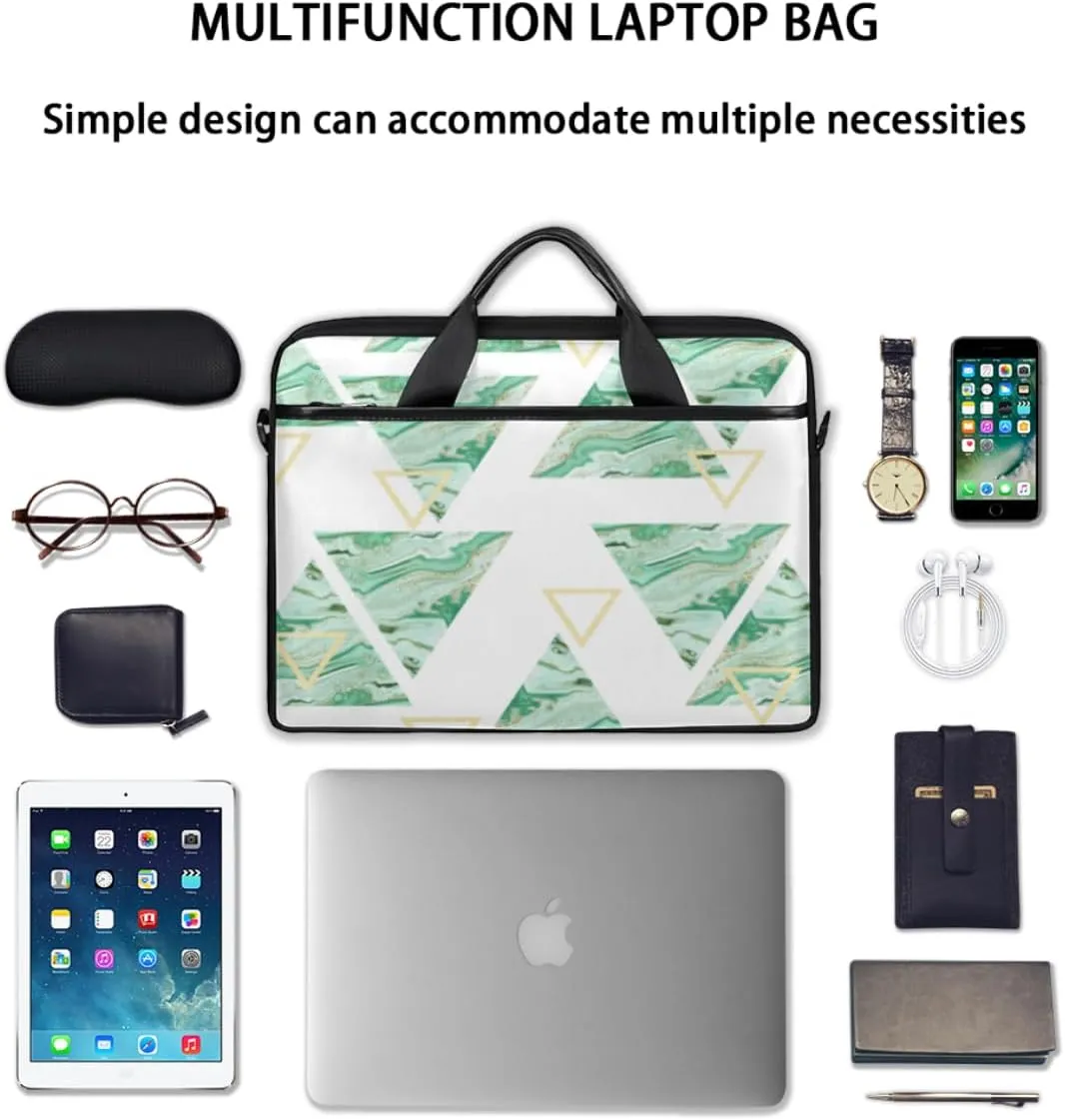 Geometry Fun Theme Laptop Shoulder Bag for Tablet Computer Notebook Sleeve Messenger Carrying Case Briefcase Tote