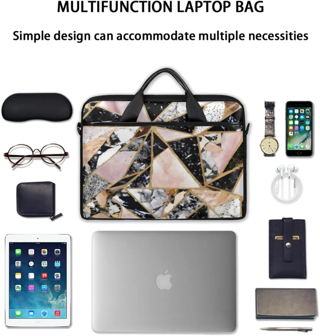 Geometry Fun Theme Laptop Shoulder Bag for Tablet Computer Notebook Sleeve Messenger Carrying Case Briefcase Tote