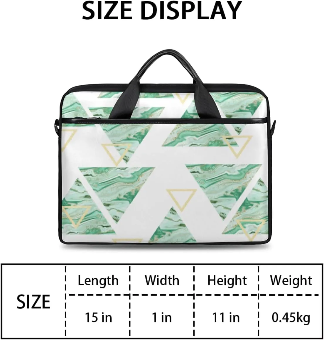 Geometry Fun Theme Laptop Shoulder Bag for Tablet Computer Notebook Sleeve Messenger Carrying Case Briefcase Tote