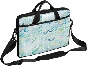 Geometry Fun Theme Laptop Shoulder Bag for Tablet Computer Notebook Sleeve Messenger Carrying Case Briefcase Tote