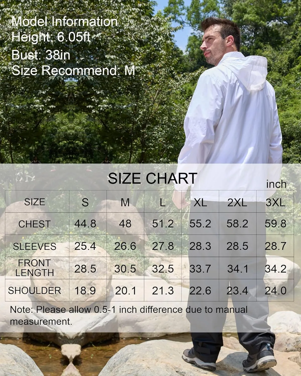 GIISAM Mens Rain Jacket with Hood Lightweight Rain Coats Waterproof Raincoat Packable Windbreaker for Hiking Cycling