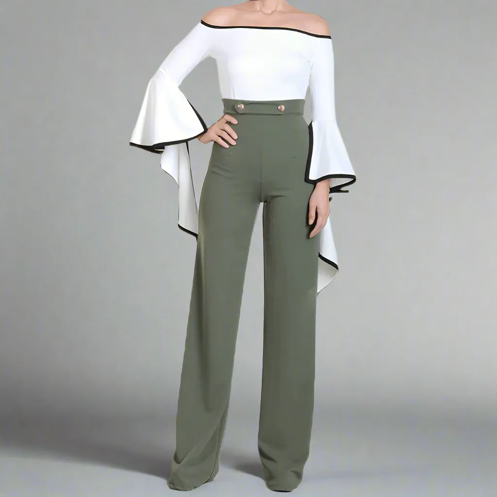 Gold Buttons Pants