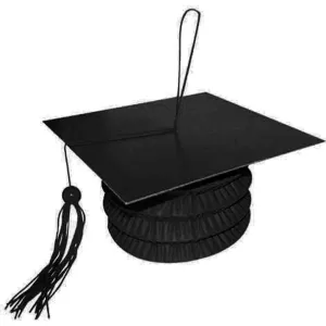 Grad Cap Paper Lantern Weight - Black