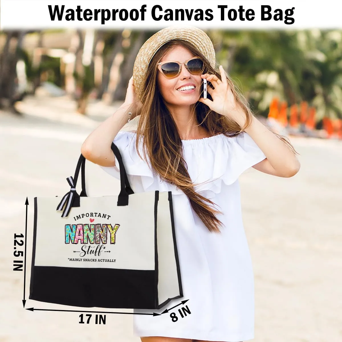 Grandma Christmas Birthday Gifts Mother Gifts Tote Bag for Women Grandmother Canvas Shopping Grocery Bag