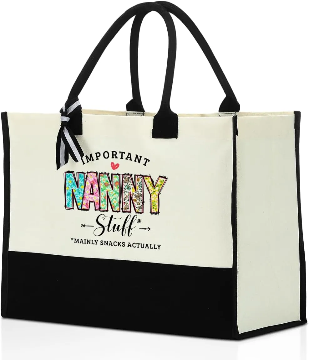 Grandma Christmas Birthday Gifts Mother Gifts Tote Bag for Women Grandmother Canvas Shopping Grocery Bag