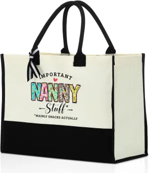 Grandma Christmas Birthday Gifts Mother Gifts Tote Bag for Women Grandmother Canvas Shopping Grocery Bag