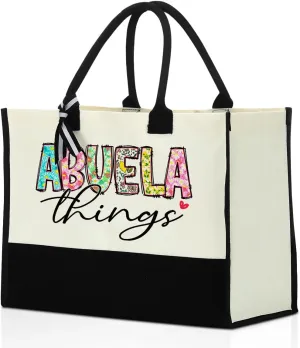 Grandma Christmas Birthday Gifts Mother Gifts Tote Bag for Women Grandmother Classic Canvas Shopping Grocery Bag
