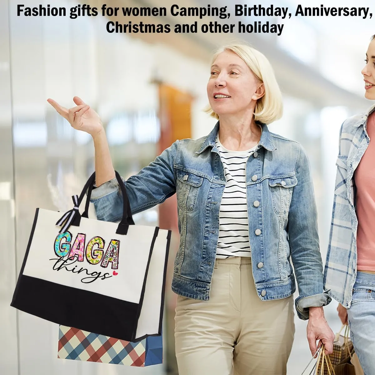Grandma Christmas Birthday Gifts Mother Gifts Tote Bag for Women Grandmother Classic Canvas Shopping Grocery Bag