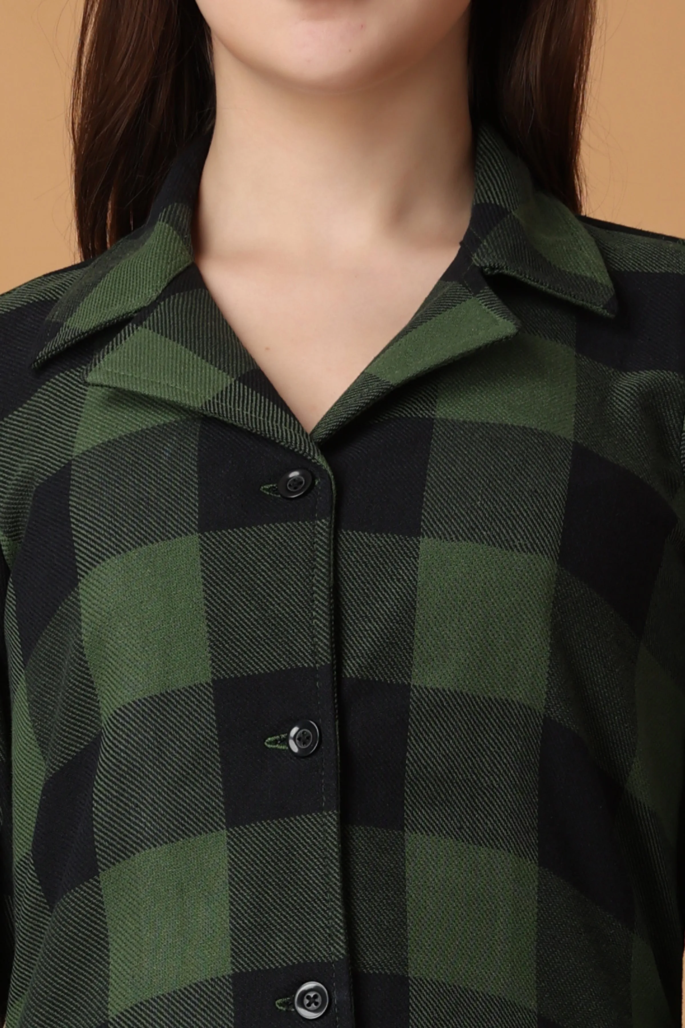 Green Checked Woollen Kurta