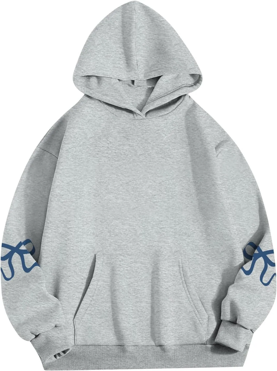 Gumipy Oversized Hoodies for Women Fleece Bow Graphic Hoodies Pullover Trendy Long Sleeve Pullover Tops Loose Fit Hoodie