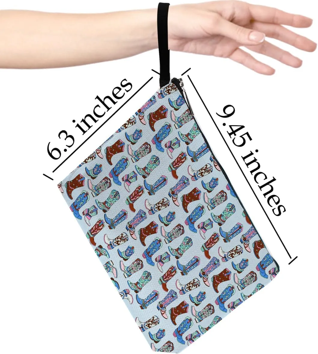 Hanamiya Na Western Makeup Bag Western Gifts for Women Cowgirl Gifts Boots Gifts Country Girl Gifts Western Stuff Cosmetic Bag Birthday Gifts Cowgirl Boots Makeup Bag