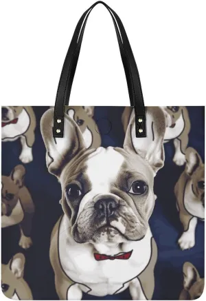 Handbags for WomenCute French BulldogTrendy Vegan Leather Hobo Handbags,Women's Soft Bucket Bag For Women - Ladies Handbags For Work, Travel, Casual Use,Birthday Gifts