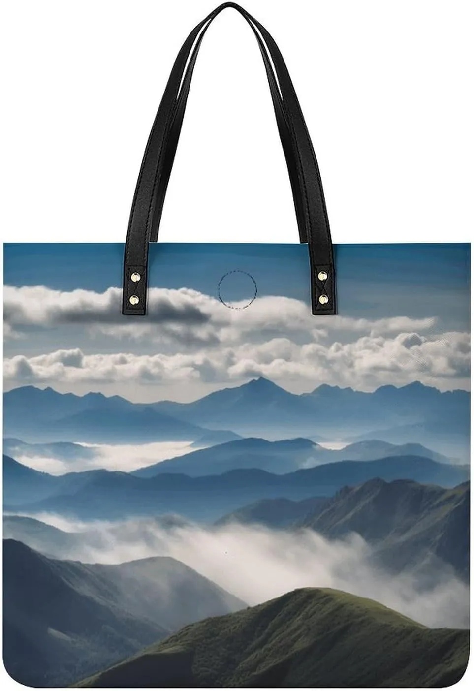 Handbags for WomenMountains Clouds LandscapeTrendy Vegan Leather Hobo Handbags,Women's Soft Bucket Bag For Women - Ladies Handbags For Work, Travel, Casual Use,Birthday Gifts