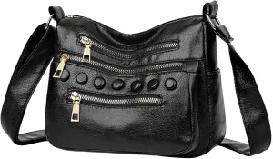 Handbags for Womens Crossbody Shoulder Purse Satchel Bags Retro Zipper Large Capacity Roomy Hobo Tote Bag Casual Lightweight