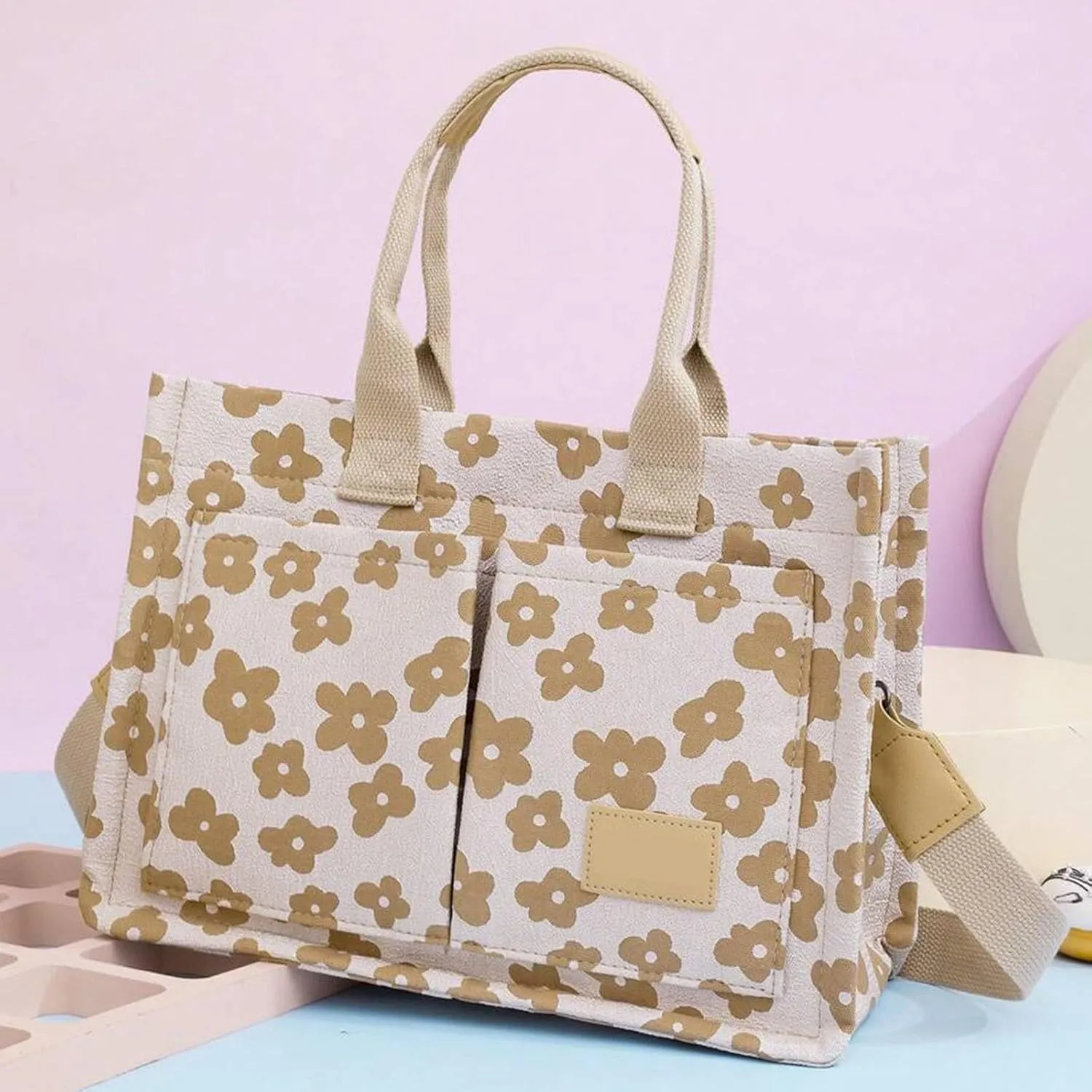 Handbags for Womens Top Handle Shoulder Purse Satchel Bags Roomy Capacity Fashion Canvas Hobo Tote Bag