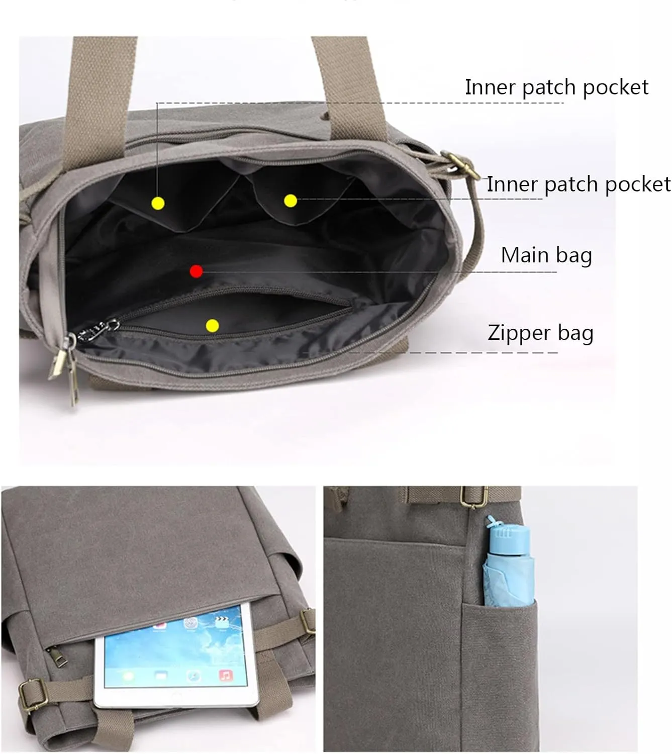 Handbags for Womens Top Handle Shoulder Purse Satchel Bags Roomy Capacity Fashion Hobo Canvas Tote Bag Casual Lightweight