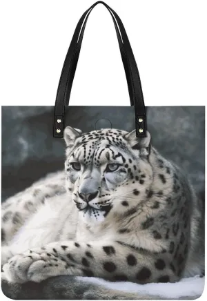 Handbags for WomenSnow LeopardTrendy Vegan Leather Hobo Handbags,Women's Soft Bucket Bag For Women - Ladies Handbags For Work, Travel, Casual Use,Birthday Gifts